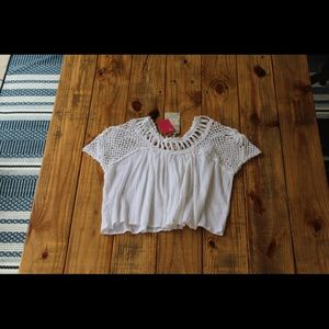 White Chelsea and violet top